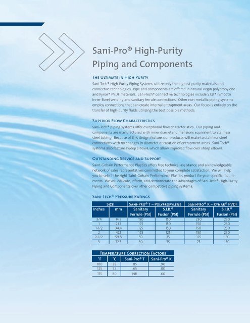 Sani-Pro High-Purity Piping And Components - Saint-Gobain ...