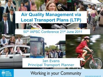 Air Quality Management via Local Transport Plans (LTP) - IAPSC