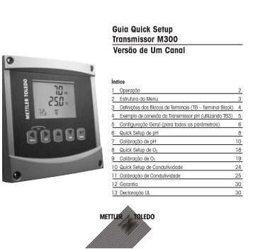 Guia Quick Setup Transmissor M300 - METTLER TOLEDO