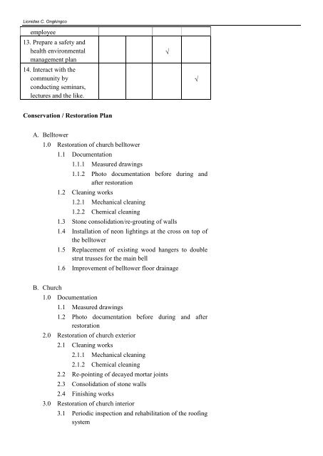 Management Plan for the Barasoain Church Historical ... - HDM