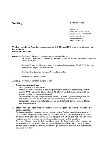 Verslag - Gemeente Venlo