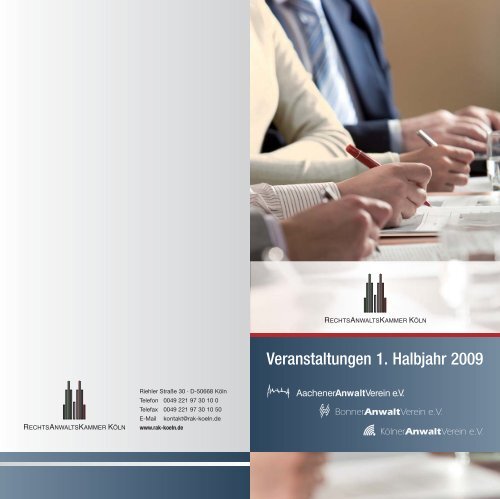 Veranstaltungen 1. Halbjahr 2009 - Rechtsanwaltskammer KÃ¶ln
