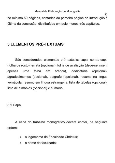 Manual de Monografia - Faculdade Christus