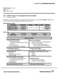 GRUNDFOS TECHNICAL BULLETIN - Pacific Energy Sales