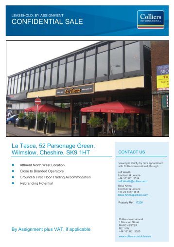 La Tasca Wilmslow - Sales Details CONFIDENTIAL ... - RPAS