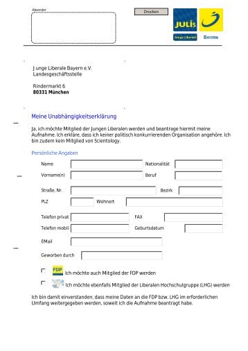 Mitgliedsantrag als PDF herunterladen - JuLis Bayern
