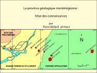 La province gÃ©ologique montÃ©rÃ©gienne : l'Ã©tat des connaissances