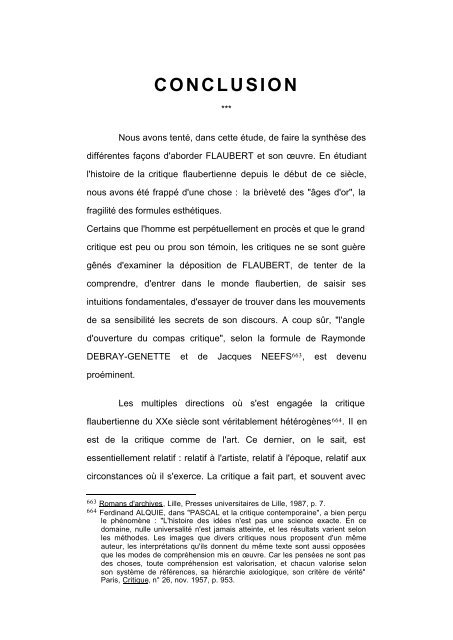 Conclusion Et Table Des Matia Res Gustave Flaubert