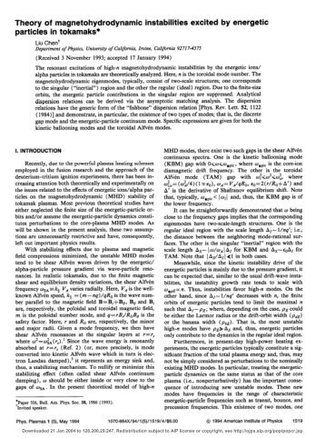 Theory of magnetohydrodynamic instabilities excited by energetic ...