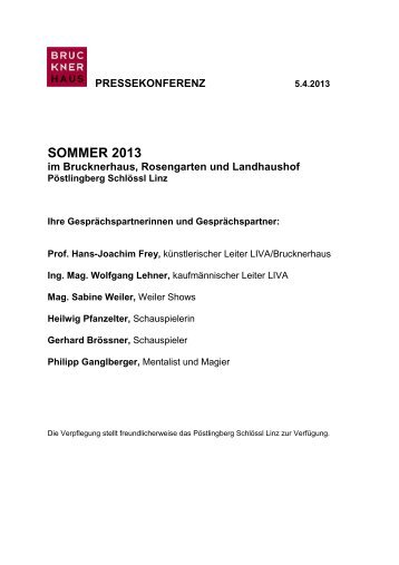 Presseunterlagen zum Download als PDF (26KB) - Brucknerhaus