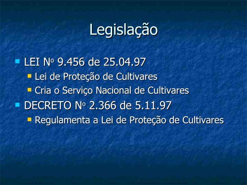 Proteção de Cultivares