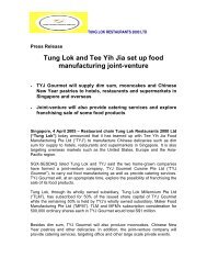Press release - Tung Lok Restaurants 2000 Ltd