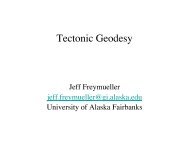 Tectonic Geodesy - Jeff Freymueller - University of Alaska