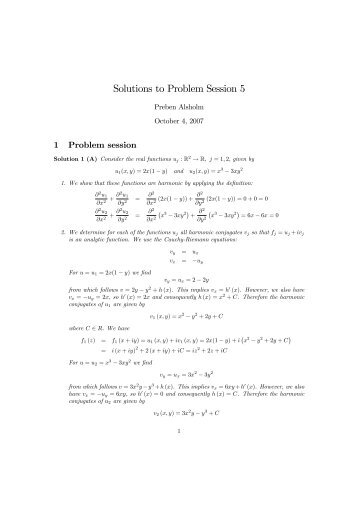 Solutions to Problem Session 5