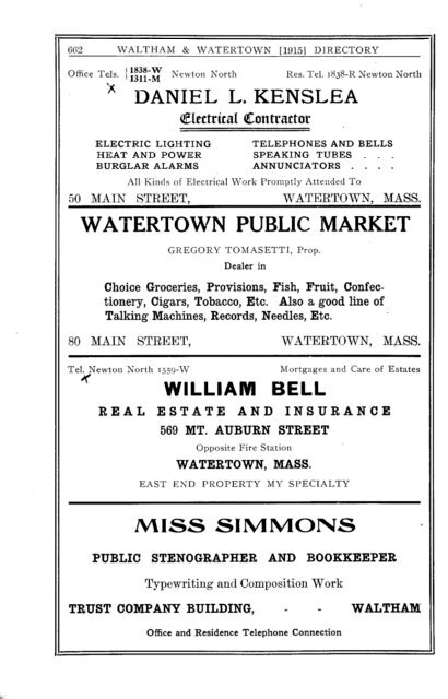 1915 - Watertown Free Public Library