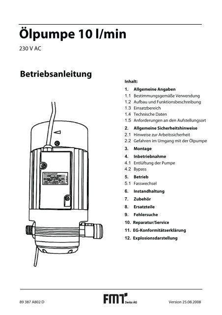 ÃƒÂ–lpumpe 10 l/min