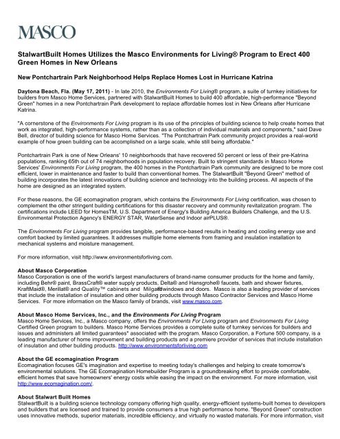 Download This Press Release Pdf 14 Kb Masco Corporation
