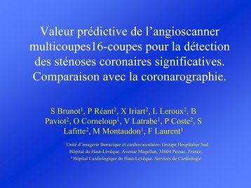 Valeur prÃ©dictive de l'angioscanner multicoupes16-coupes pour la ...