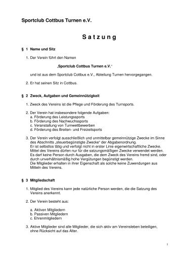 Satzung als PDF-Datei - SC Cottbus Turnen e.V.