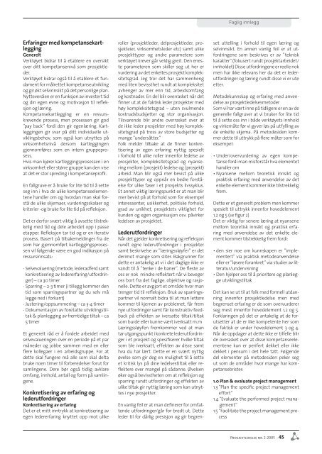 Prosjektledelse, Nr. 2 - 2005 - Norsk senter for prosjektledelse - NTNU