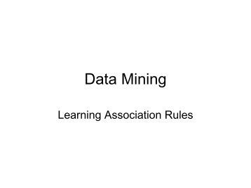 Learning association rules