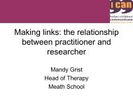 Making links: the relationship between practitioner and researcher