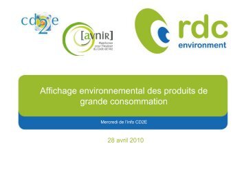 Affichage environnemental des produits de grande ... - CD2E