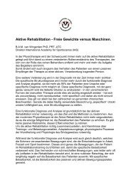 Aktive Rehabilitation - Freie Gewichte versus Maschinen. - FobiMed