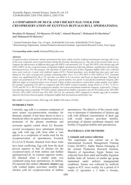 Read full article - Scientific Papers. Series D. Animal Science Read full article - Scientific Papers. Series D. Animal Science