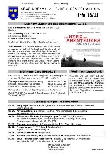 Gemeinde-Info 18/2011 - Gemeinde Allerheiligen bei Wildon