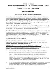 PHARMACIST - Utah Occupational and Professional Licensing ...