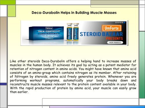 Buy Deca Durabolin Steroids for the Safe and Speedy Building of Muscles