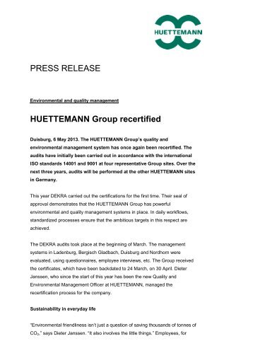 Download the article as a PDF - HUETTEMANN Logistik GmbH