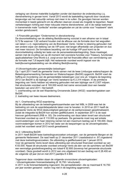 De tussentijdse rapportage (Prorap 2012-1) - Gemeente Venlo