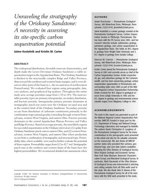 Unraveling the stratigraphy of the Oriskany Sandstone: A necessity ...