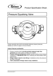 RWC Pressure Equalising Valve Spec Sheet - Advanced Water