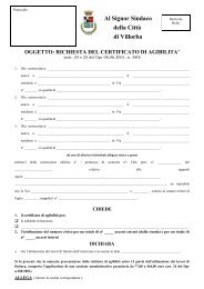 oggetto: richiesta del certificato di agibilita - Comune di Villorba