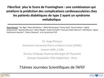 FibroTest (FT) plus le Score de Framingham (SF) : une ... - Afef