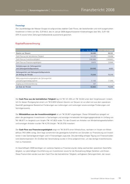 Finanzbericht der Messer Gruppe 2009 - Messer  Austria GmbH