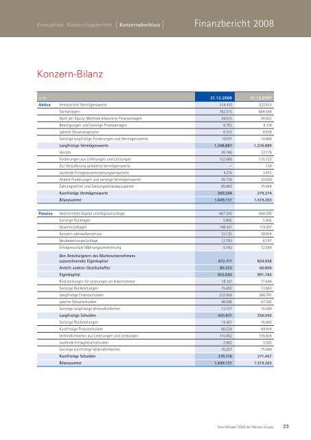 Finanzbericht der Messer Gruppe 2009 - Messer  Austria GmbH