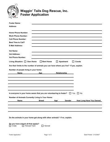foster care application form foster application young at heart pet rescue foster care application form foster application young at heart pet rescue