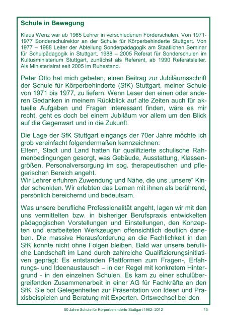 Jahresbericht 2012 - Schule fÃ¼r KÃ¶rperbehinderte