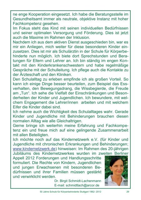 Jahresbericht 2012 - Schule fÃ¼r KÃ¶rperbehinderte