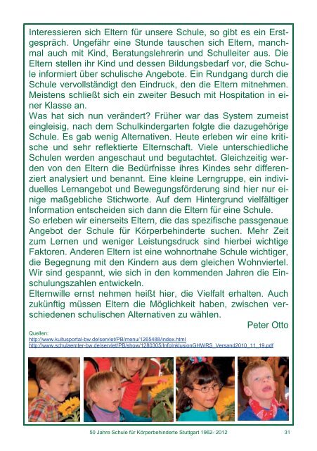 Jahresbericht 2012 - Schule fÃ¼r KÃ¶rperbehinderte