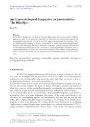 An Ecopsychological Perspective on Sustainability: The BlindSpot