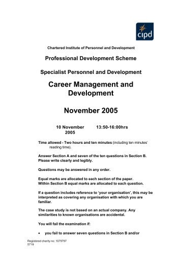 Career Management and Development November 2005 - CIPD