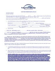 Slip Lease Contract - North Side Marina and Resort