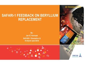 006 SAFARI-1 Feedback on Beryllium Replacement (Vermaak)