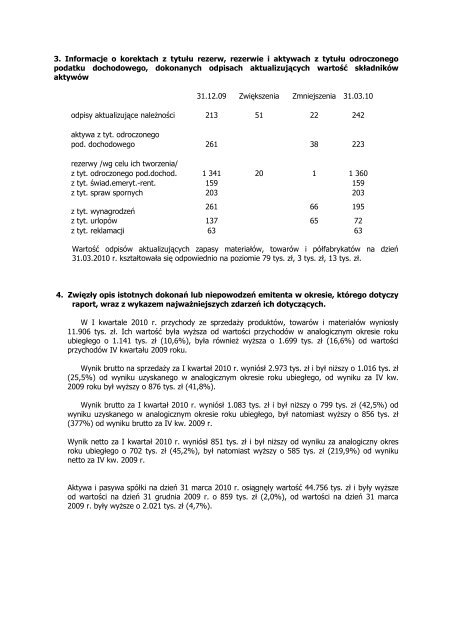 INFORMACJA DODATKOWA 1. Informacje ogÃ³lne ... - Notowania