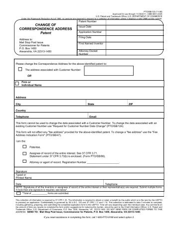 PTO/SB/123 - United States Patent and Trademark Office